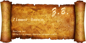 Zimmer Bence névjegykártya